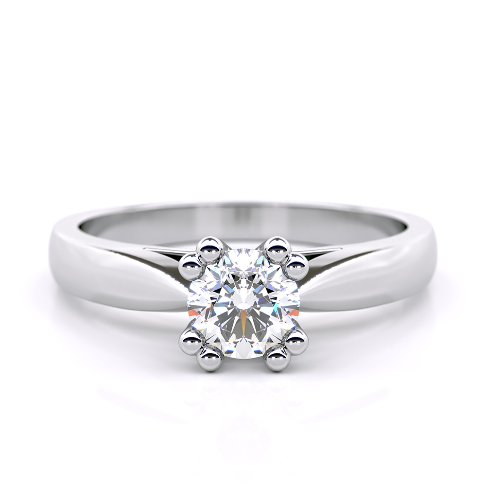 Clio Solitaire Engagement Ring in 18K White Gold Worn 0.50 lab grown