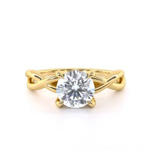 Chloe Round Brilliant cut Diamond Solitaire Ring in 18k Yellow Gold