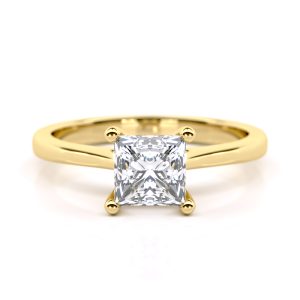 Σελήνη Μονόπετρο Δαχτυλίδι Αρραβώνα with 0.4-Carat Princess Shape  Diamond