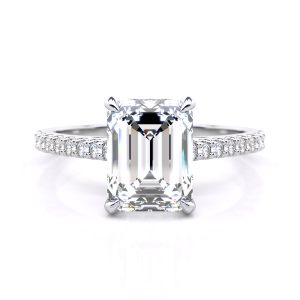 Άρτεμις Hidden Halo Δαχτυλίδι Αρραβώνα with 2.06-Carat Emerald Shape Lab Grown Diamond