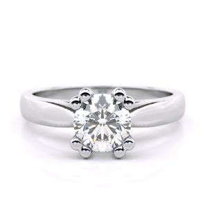 Clio Solitaire Engagement Ring with 1.0-Carat Round Shape Lab Grown Diamond