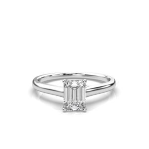 Phoebe Trellis Solitaire Engagement Ring with 0.31-Carat Emerald Shape  Diamond