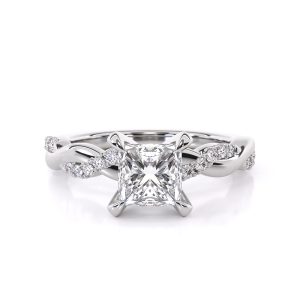 Lina Engagement Ring with Accent Stones with 1.5-Carat Princess Shape Lab Grown Diamond