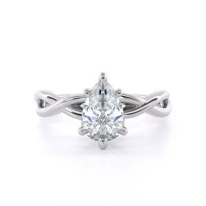 Chloe Solitaire Engagement Ring with 1.82-Carat Pear Shape Lab Grown Diamond