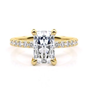 Τάρα, Δαχτυλίδι Αρραβώνα με Πλαϊνά Διαμάντια with 3.1-Carat Radiant Shape Lab Grown Diamond