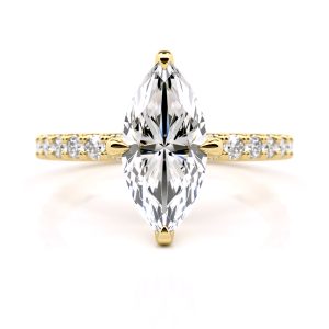 Tara Engagement Ring with Accent Stones with 3.0-Carat Marquise Shape Lab Grown Diamond