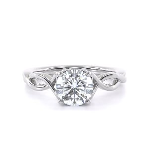 Infinity Solitaire Engagement Ring with 1.09-Carat Round Shape Lab Grown Diamond